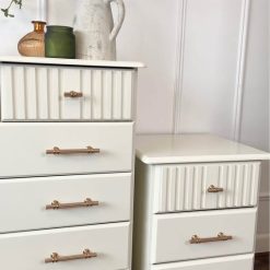 SOLD - Cream White Bedroom Set Chest of Drawers + 2 Side tables 2