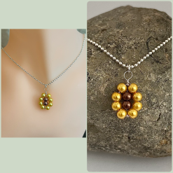 Sunflower Necklace and Earrings Set