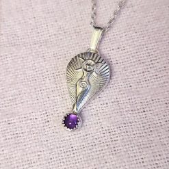 PENDANT ONLY - Amethyst Mother Goddess Sterling Silver Pendant