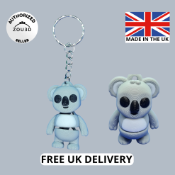 Cute Flexi 3D Printed Fidget Animal Koala Articulated Keyring, Keychain or Bag Charm