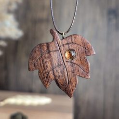 Citrine on walnut leaf