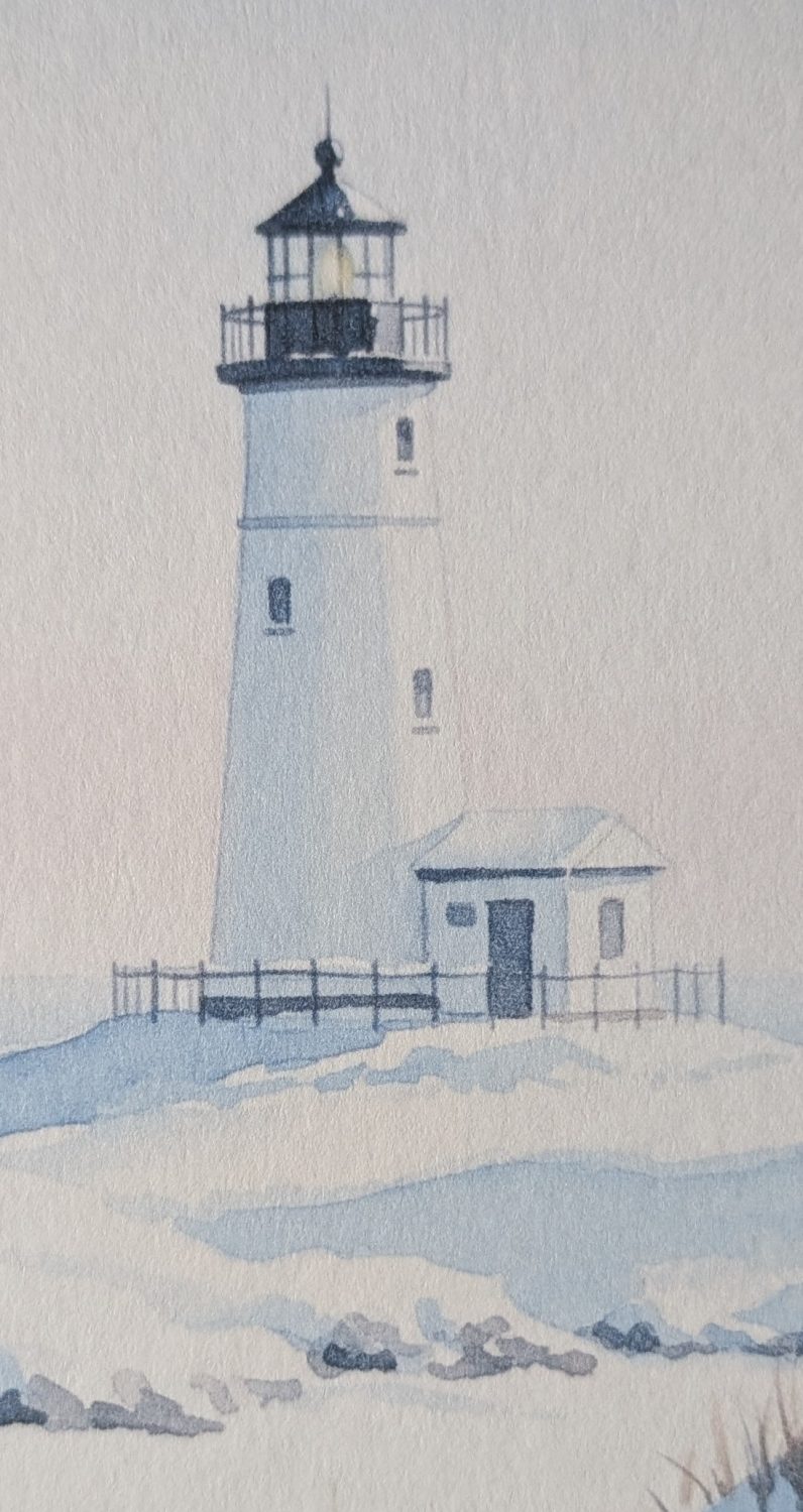 'Winter Watcher' Lighthouse Watercolour Print 'Winter Watcher' Lighthouse Watercolour Print