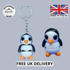 Cute Flexi 3D Printed Fidget Animal Penguin Articulated Keyring, Keychain or Bag Charm