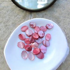 G – Bag Of 20 Mother of Pearl Shell Oval Charm Beads 10mm - Coral