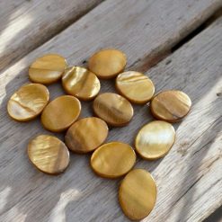 G – Bag Of 10 Mother of Pearl Shell Oval Charm Beads 10mm - Coffee