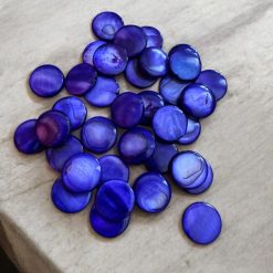 G – Bag Of 10 Mother of Pearl Shell Round Charm Beads 10mm - Purple