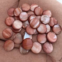 G – Bag Of 10 Mother of Pearl Shell Round Charm Beads 10mm – Copper Colour