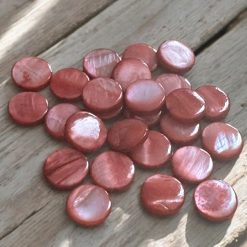 G – Bag Of 10 Mother of Pearl Shell Round Charm Beads 10mm – Pinky Brown