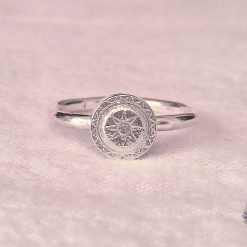 Size N - Aztec Sun Sterling Silver Ring