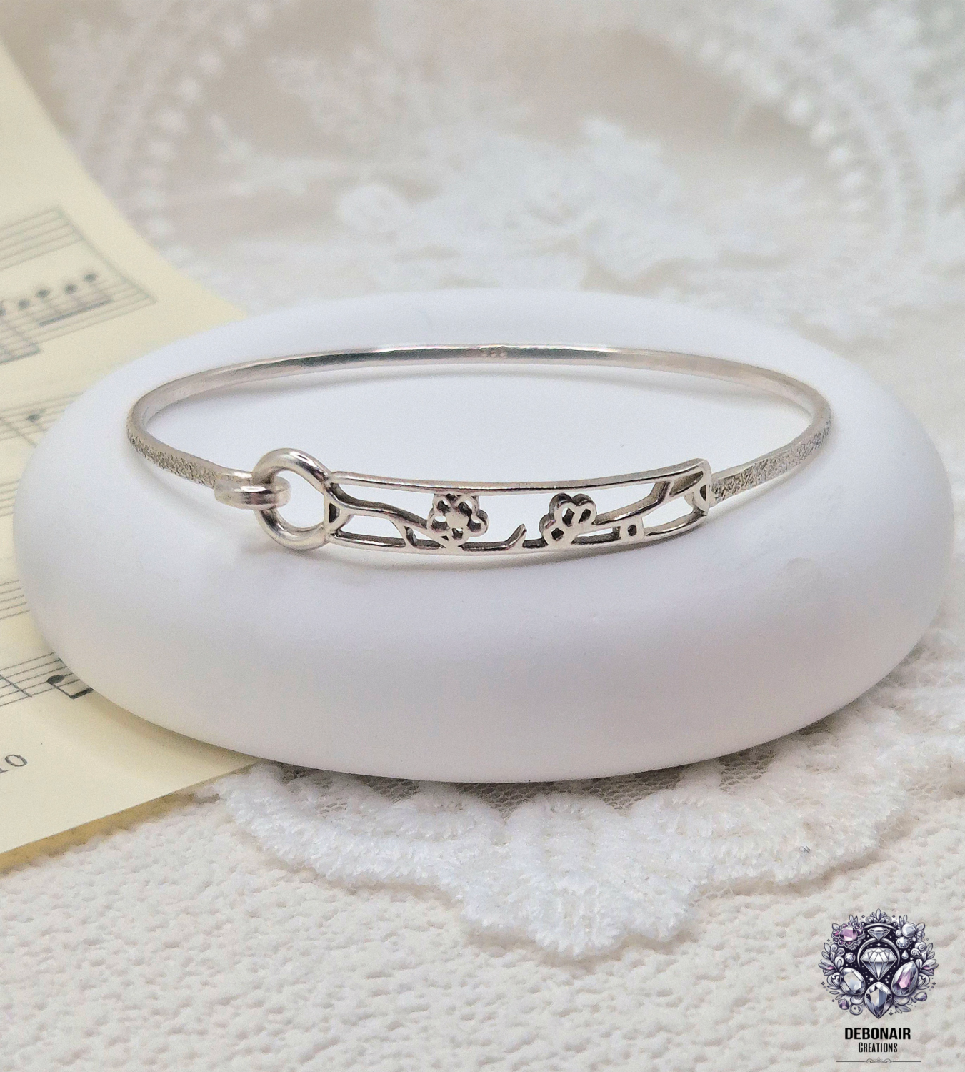 Floral Sterling Silver Bracelet Floral Sterling Silver Bracelet
