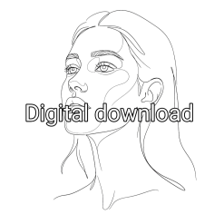 Young Woman Colouring Page digital delivery