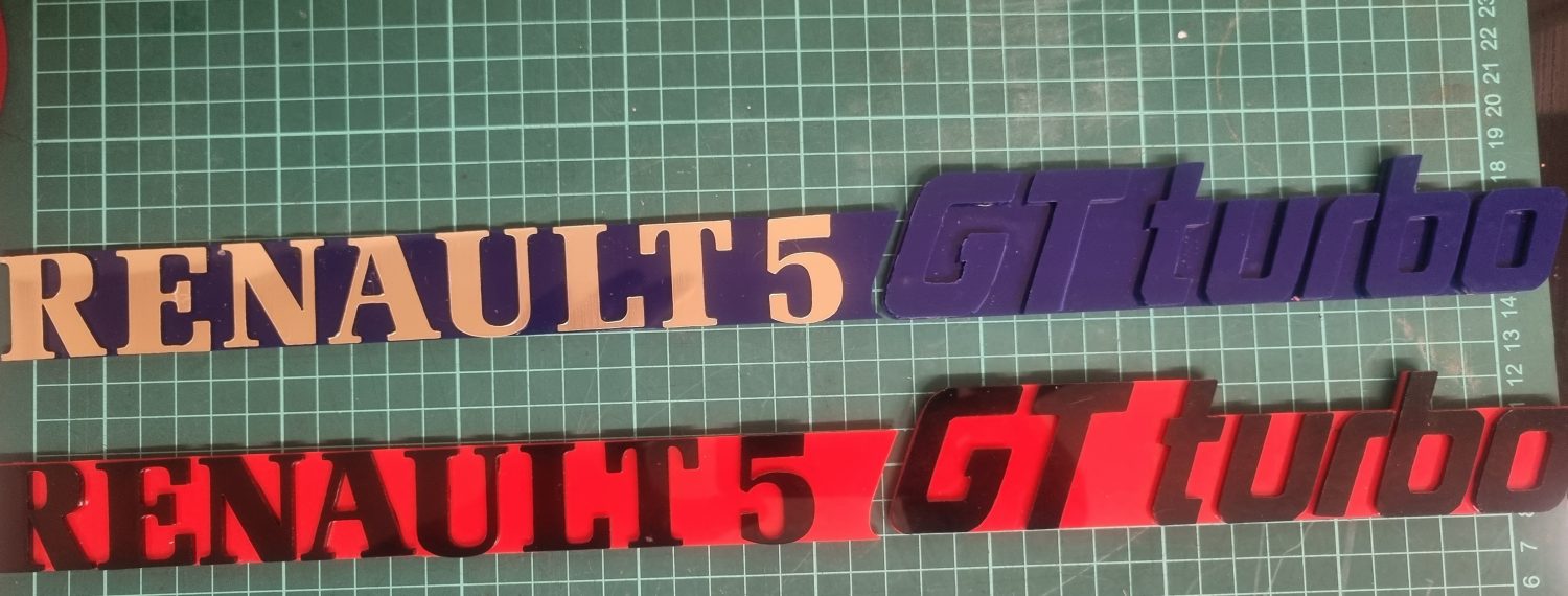 Exclusive Personalised Replica Renault 5 GT Turbo Rear Badge Exclusive Personalised Replica Renault 5 GT Turbo Rear Badge