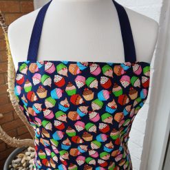 Apron, Navy, Cup Cake print 2 Apron, Navy, Cup Cake print 2