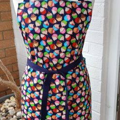 Apron, Navy, Cup Cake print 1 Apron, Navy, Cup Cake print 1