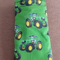 Glasses Case, Green Tractor print