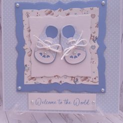 Luxury Handmade New Baby - Baby Shoes - Welcome to the world - Powder blue