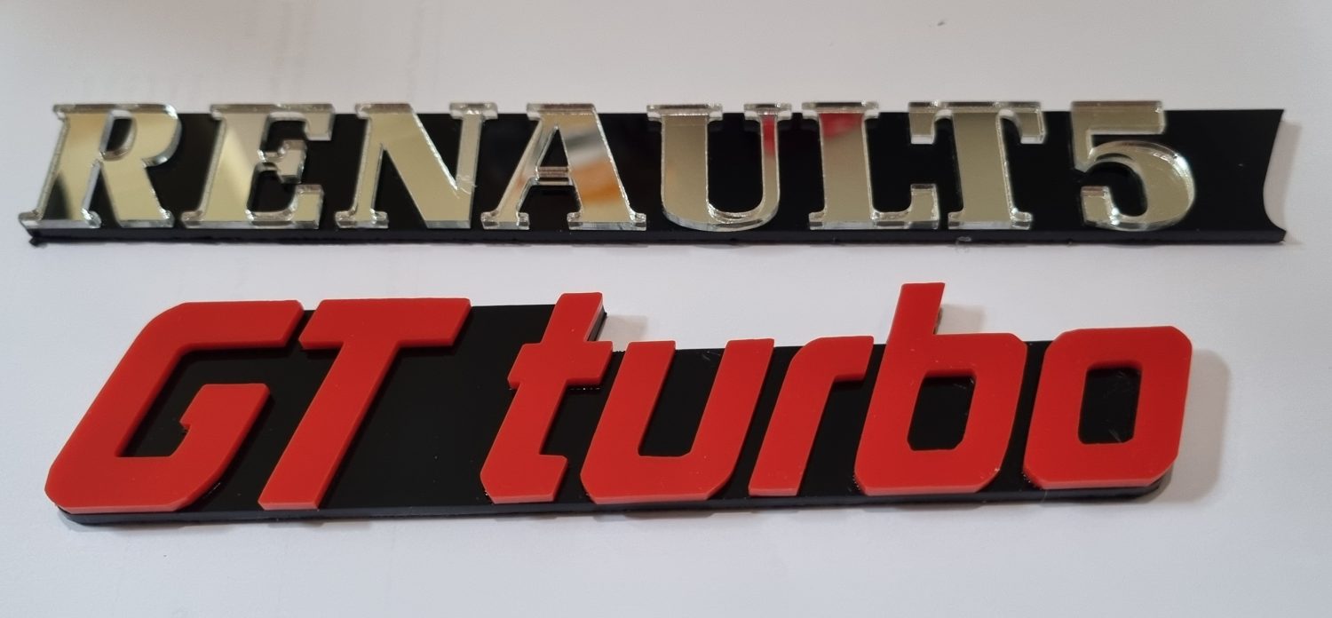 Exclusive Personalised Replica Renault 5 GT Turbo Rear Badge Exclusive Personalised Replica Renault 5 GT Turbo Rear Badge
