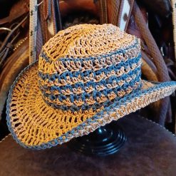 Kid's Crocheted Straw Raffia Cowboy Hat! PDF