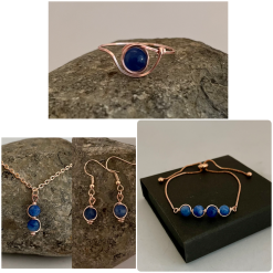 Sapphire and Rose Gold Jewellery Set