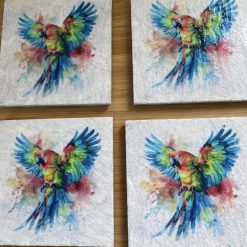 Owl Slate decoupaged coasters