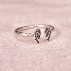 Adjustable Angel Wings Sterling Silver Ring 1 Adjustable Angel Wings Sterling Silver Ring 2