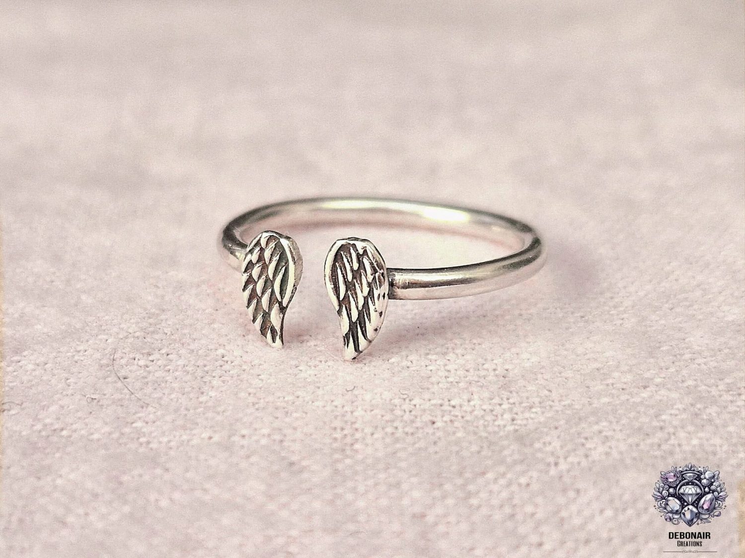 Adjustable Angel Wings Sterling Silver Ring Adjustable Angel Wings Sterling Silver Ring