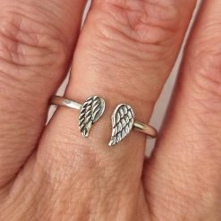 Adjustable Angel Wings Sterling Silver Ring 3 Adjustable Angel Wings Sterling Silver Ring 4