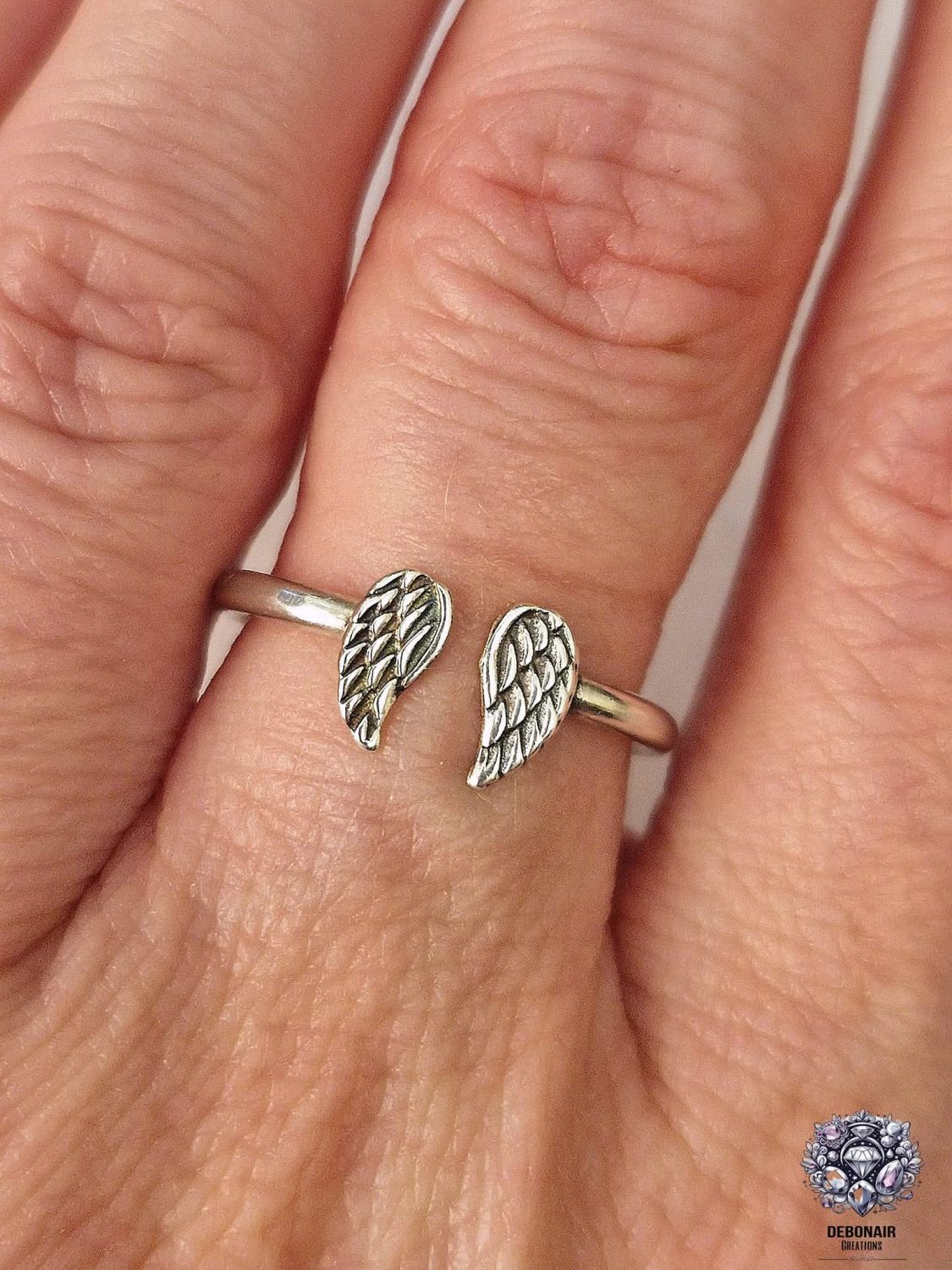Adjustable Angel Wings Sterling Silver Ring Adjustable Angel Wings Sterling Silver Ring