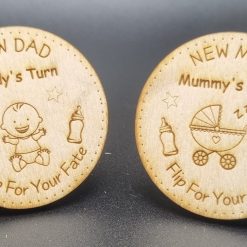 Novelty Personalised Laser Engraved ‘New Mum and New Dad’ Coin New Baby