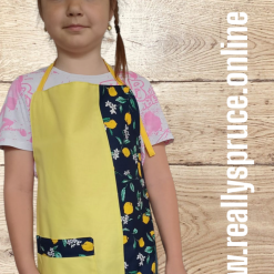 Kids apron half and half lemon 5-12years