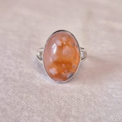 Size N 1/2 - Sakura Agate Sterling Silver Ring