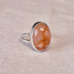 Size N 1/2 - Sakura Agate Sterling Silver Ring 1