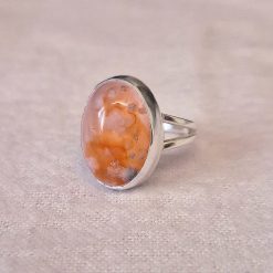 Size N 1/2 - Sakura Agate Sterling Silver Ring 2