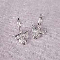 Highland Cow Sterling Silver Hoop Earrings