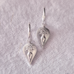 Mother Goddess Sterling Silver Hoop Earrings