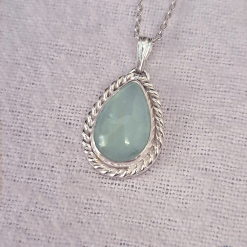 PENDANT ONLY - Aquamarine Sterling Silver Pendant