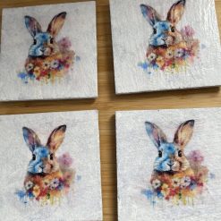 Owl Slate decoupaged coasters