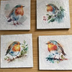 Owl Slate decoupaged coasters