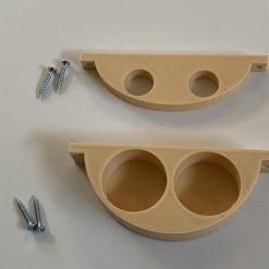 Twin Dual Snooker / Pool Cue Wall Mount Holder / Stand Holds 2 Cues Beige 4
