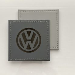 Single Car VW Volkswagen Custom Engraved Leatherette Coaster Grey. Man Cave Gift