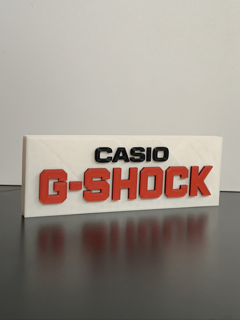 Casio G-Shock Style Logo Gift Decorative Desk Shelf Standing Plaque 3d Printed Casio G-Shock Style Logo Gift Decorative Desk Shelf Standing Plaque 3d Printed