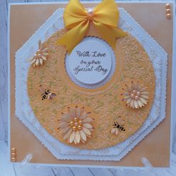 Luxury Handmade - Celebration/ Birthday Card - With Love on Your Special Day - daisy decorations and bee motifs