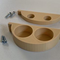 Twin Dual Snooker / Pool Cue Wall Mount Holder / Stand Holds 2 Cues Beige
