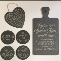 Best Mom Mum Mother Engraved Slate Mat 4 Coasters Mothers Day Birthday Gifts 7