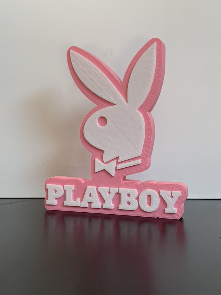 3D Playboy Bunny Emblem Logo Plaque Pink Ideal Autistic Autism ADHD Sensory Gift Silver 3D Playboy Bunny Emblem Logo Plaque Pink Ideal Autistic Autism ADHD Sensory Gift Silver