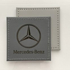 Single Car Mercedes Benz Custom Engraved Leatherette Coaster Grey. Man Cave Gift