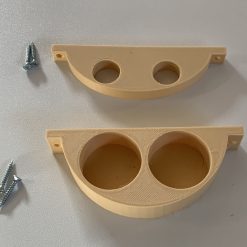 Twin Dual Snooker / Pool Cue Wall Mount Holder / Stand Holds 2 Cues Beige 3