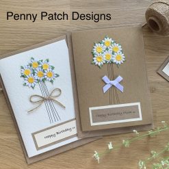 Personalised Bunch of Daisies Flower Birthday or any occasion card. Handmade Card for Her,mum,Nan,sister, anniversary,thank you, get well.