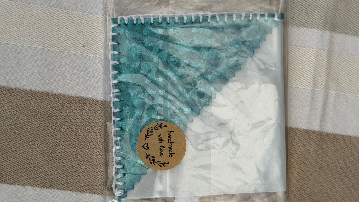 Square bookmark - Turquoise blue & white Square bookmark - Turquoise blue & white