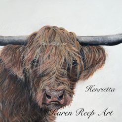 Henrietta the Highland cow print A3 signed by artist Karen Reep